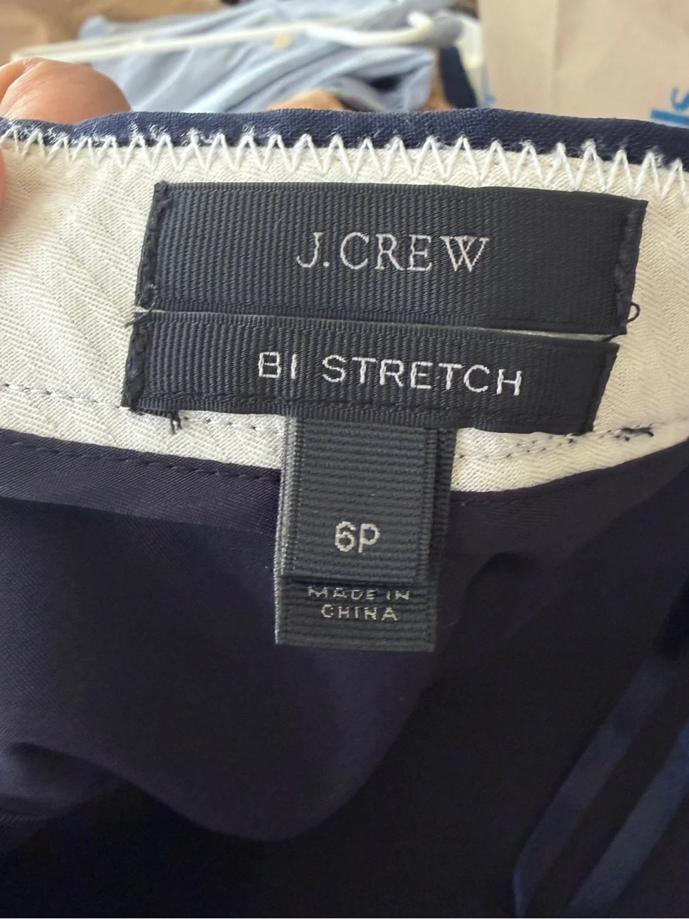 J. Crew Women's Wool Blend Navy Pencil Skirt Tailored Workwear B1 Stretch Sz. 6P